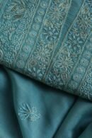 Sea Green Maheshwari Chikankari Unstitched Fabric