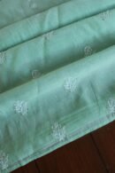 Sea Green Mal Cotton Chikankari Unstitched Kurta Dupatta Fabrics With Kamdani