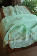 Sea Green Mal Cotton Chikankari Unstitched Kurta Dupatta Fabrics With Kamdani