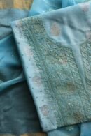 Sky Blue Banarasi Zari Chanderi Unstitched Chikankari Fabrics