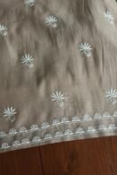 Smokey Grey Mal Cotton Fine Chikankari With Kamdani Work Unstitched Fabric