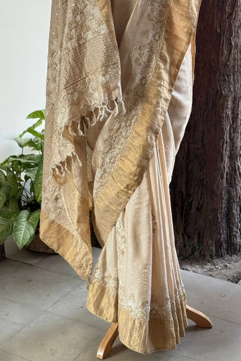 Tussar Silk Chikankari Saree