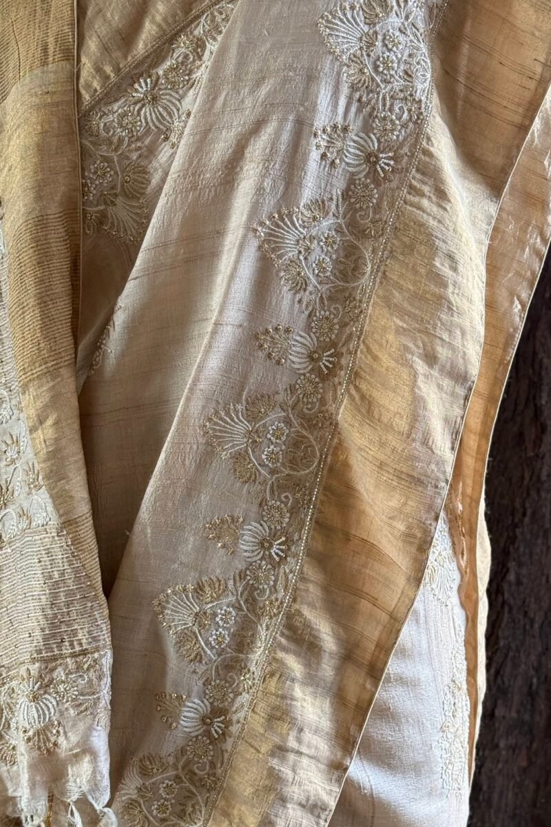 Tussar Silk Chikankari Saree