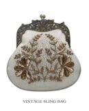 White Vintage Ari Mukaish Sling Bags