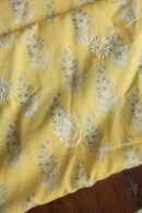 Yellow Cotton Chikankari Unstitched Kurta Fabrics
