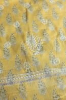 Yellow Cotton Chikankari Unstitched Kurta Fabrics