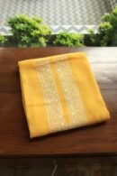 Yellow Malmal Chikankari Unstitched Men's Kurtas Fabrics