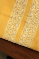 Yellow Malmal Chikankari Unstitched Men's Kurtas Fabrics