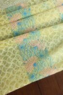 Yellow Noor Organza Silk Chikankari With Mukaish Kamdani Fabric