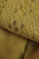 Yellow Paper Tussar Resham Chikankari Unstitched Kurta Dupatta Set