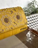 Yellow Shade Chikankari Sling Clutch Bag