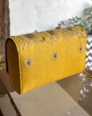 Yellow Shade Chikankari Sling Clutch Bag