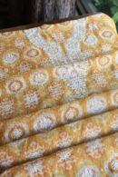 Yellow & White Soft Cotton Printed Unstitched Kurta Dupatta Set with Chikankari & Sequin Work