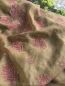 Green Noor Organza Silk Chikankari Unstitched Kurta Dupatta Set