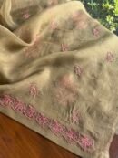 Green Noor Organza Silk Chikankari Unstitched Kurta Dupatta Set