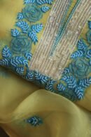 Neon Noor Organza Silk Chikankari Unstitched Kurta Dupatta Set