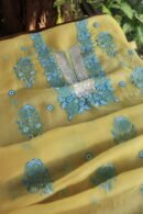 Neon Noor Organza Silk Chikankari Unstitched Kurta Dupatta Set
