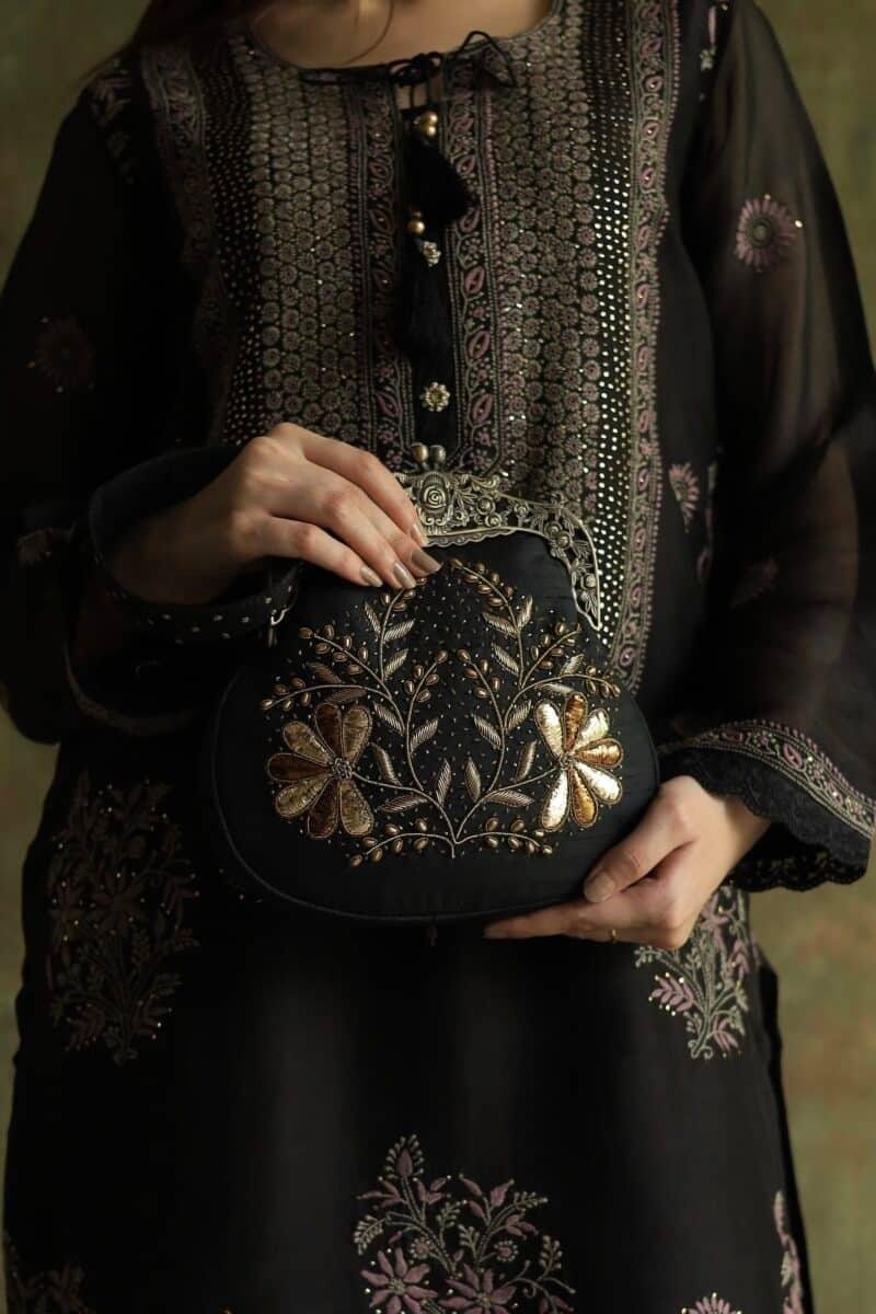 Jet Black | Vintage Ari Mukaish Sling Bags