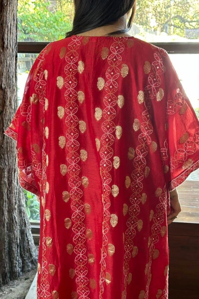 Zari Chanderi Chikankari Kaftans