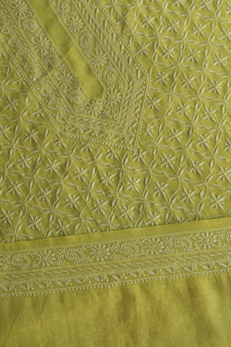 Malmal All Over Chikankari Mens Kurtas Fabrics