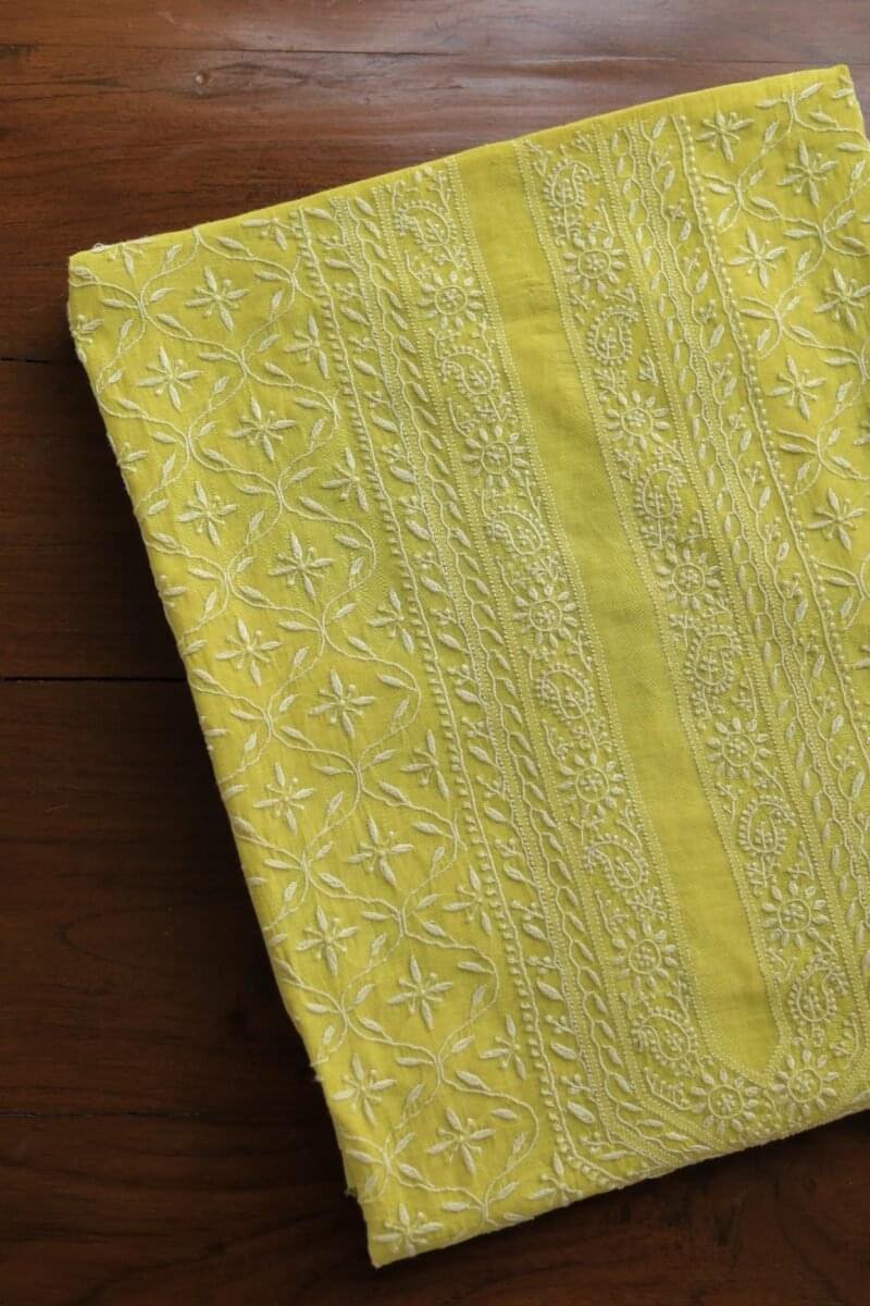 Malmal All Over Chikankari Mens Kurtas Fabrics