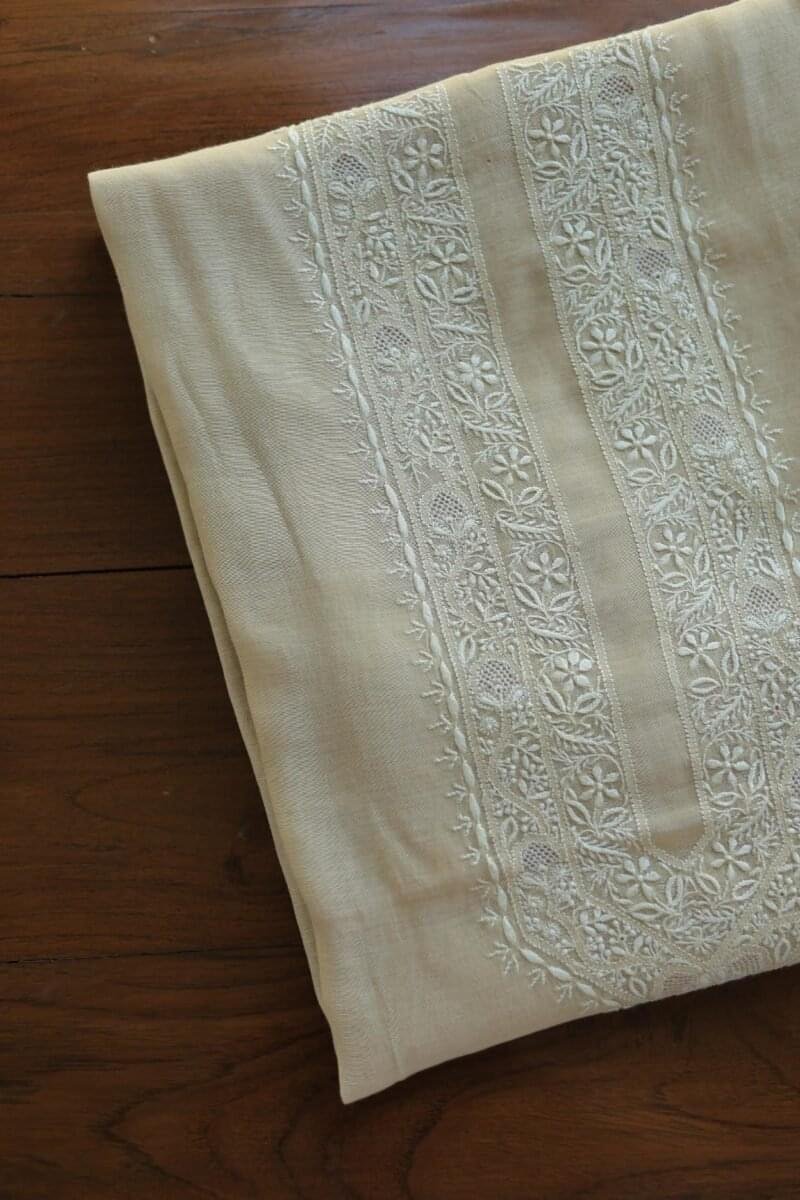 Malmal Chikankari Men's Kurtas Fabrics