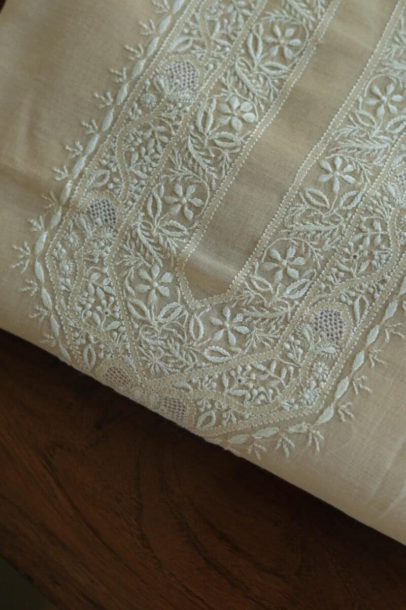 Malmal Chikankari Men's Kurtas Fabrics