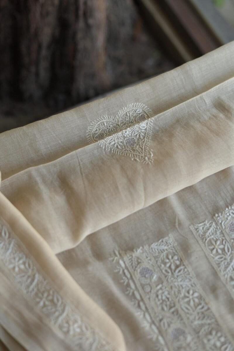 Malmal Chikankari Men's Kurtas Fabrics
