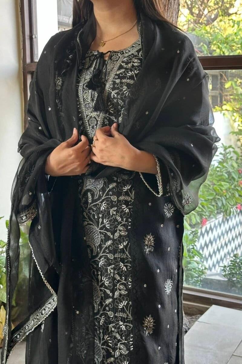 Noor Organza Chikankari Tunic Kurtas