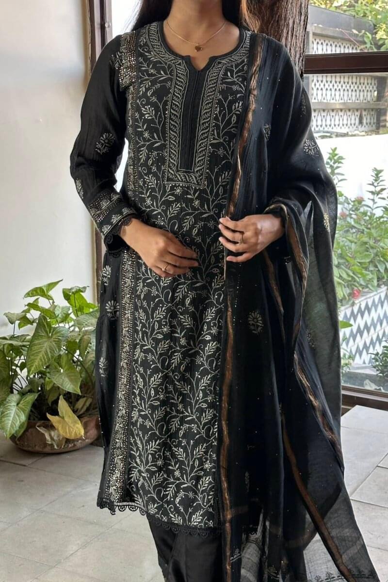 Noor Organza Chikankari Tunic Kurtas