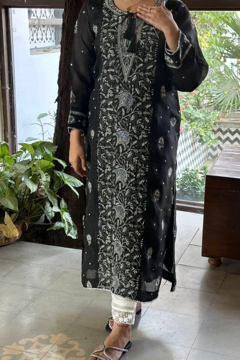 Noor Organza Chikankari Tunic Kurtas