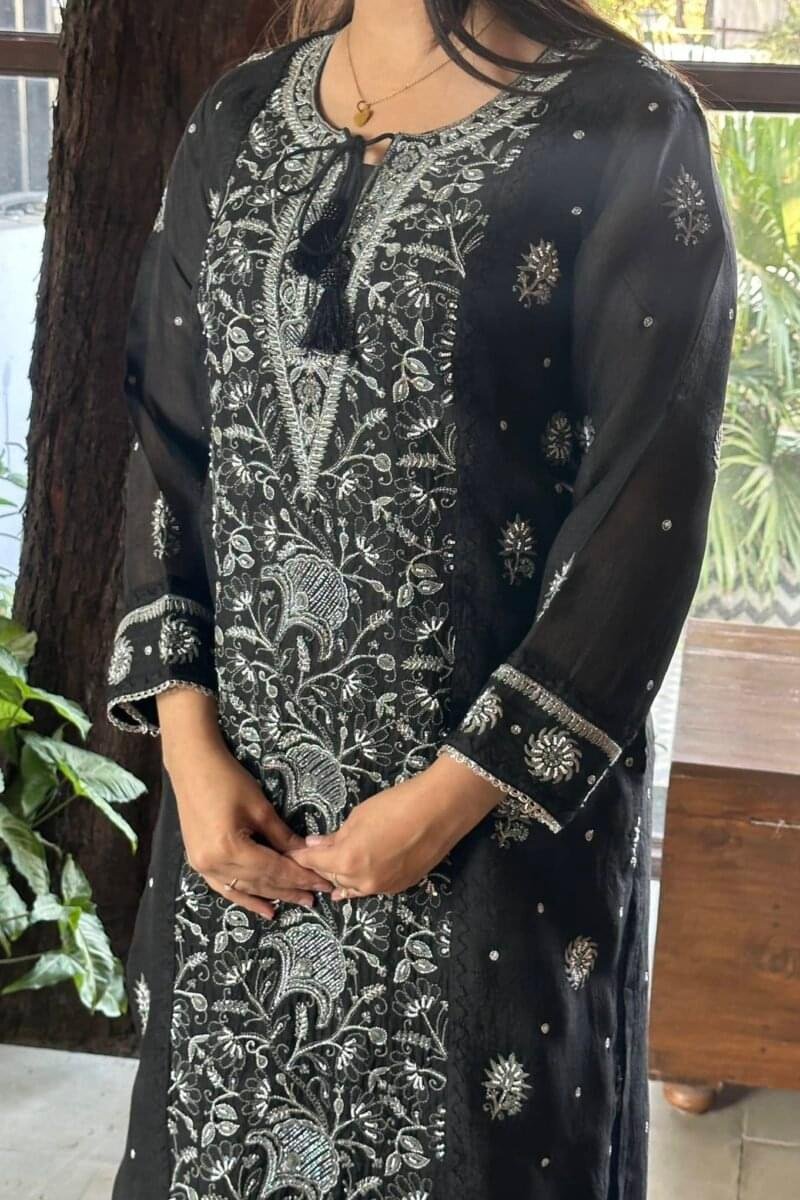 Noor Organza Chikankari Tunic Kurtas