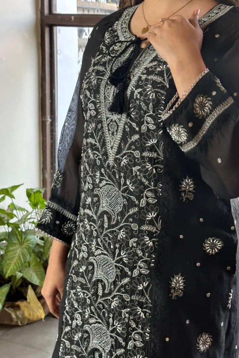 Noor Organza Chikankari Tunic Kurtas