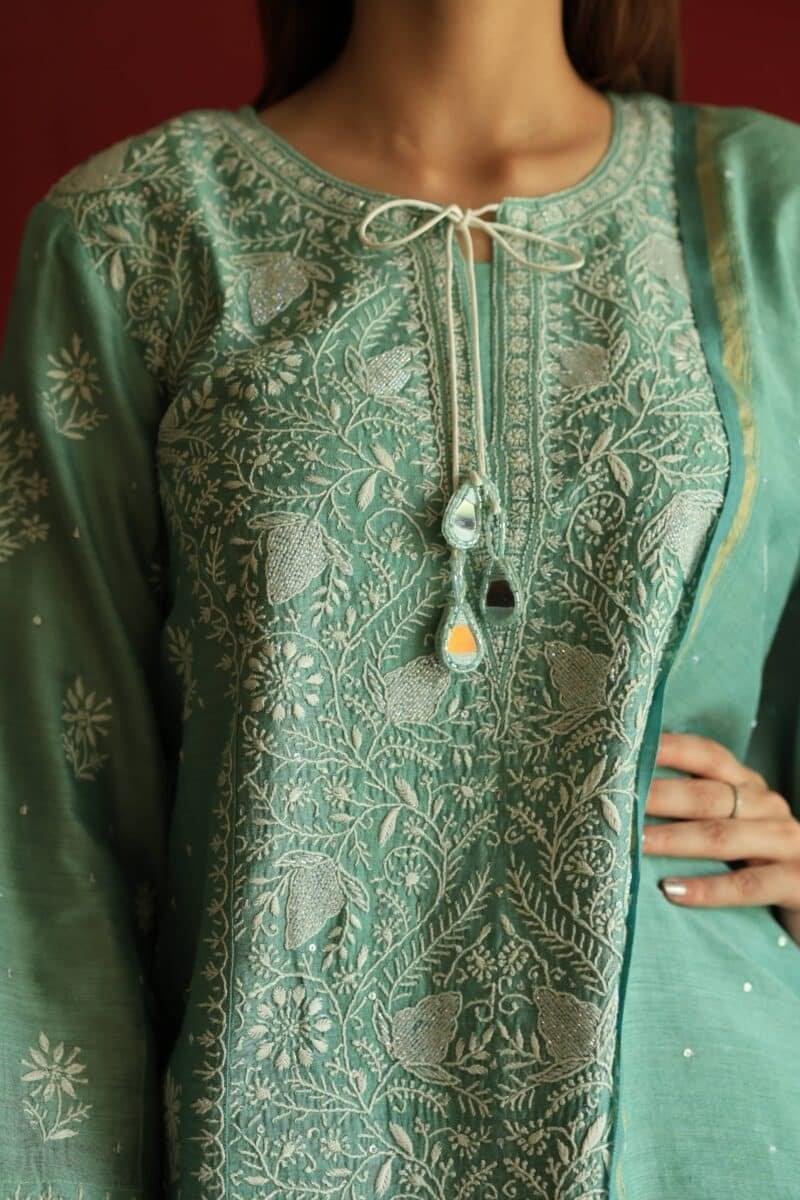 Roheen Ready To Wear Moonga Silk Kurta Dupatta Set