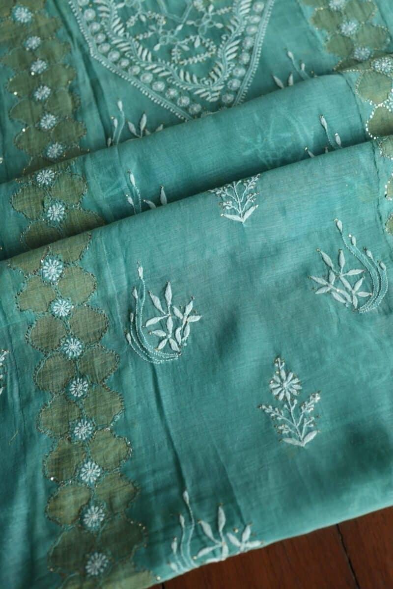 Daraz Chanderi Chikankari Kurta Fabrics
